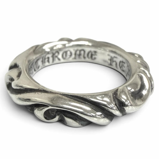 Chrome Hearts Scroll Band Ring Silver