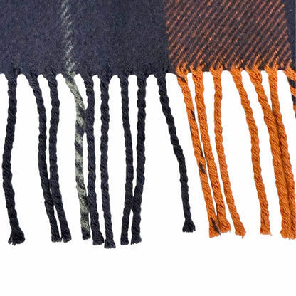 Hermes Rocabar Wool Cashmere Fringe Cape Poncho with Tassels Navy — view 6