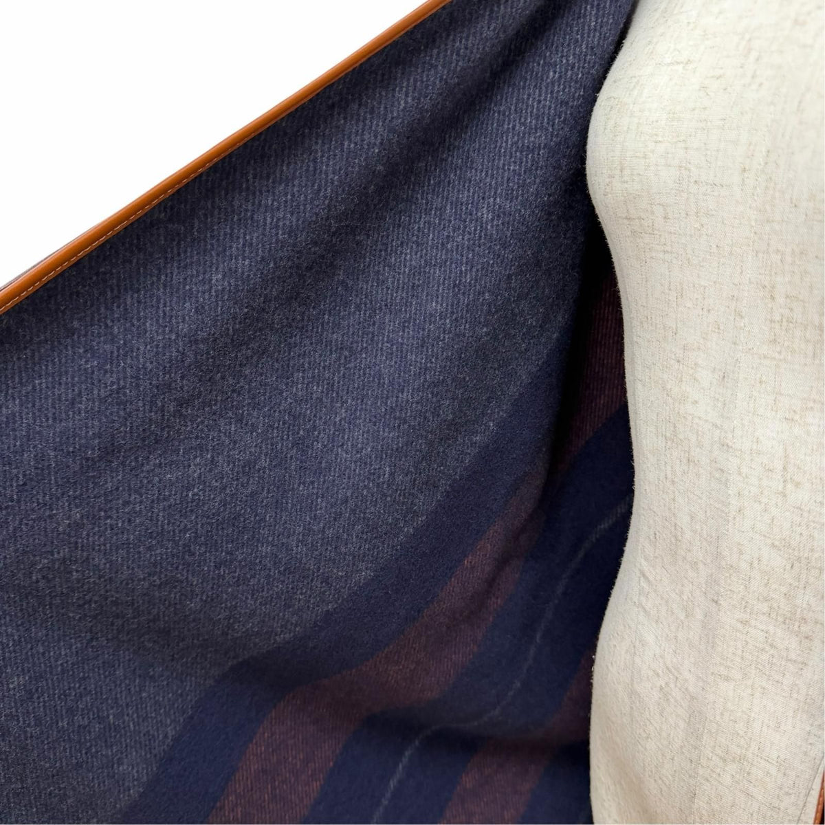 Hermes Rocabar Wool Cashmere Fringe Cape Poncho with Tassels Navy — view 5