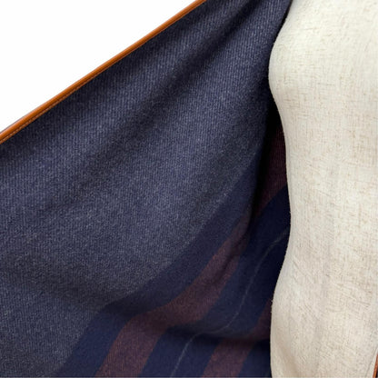 Hermes Rocabar Wool Cashmere Fringe Cape Poncho with Tassels Navy — view 5