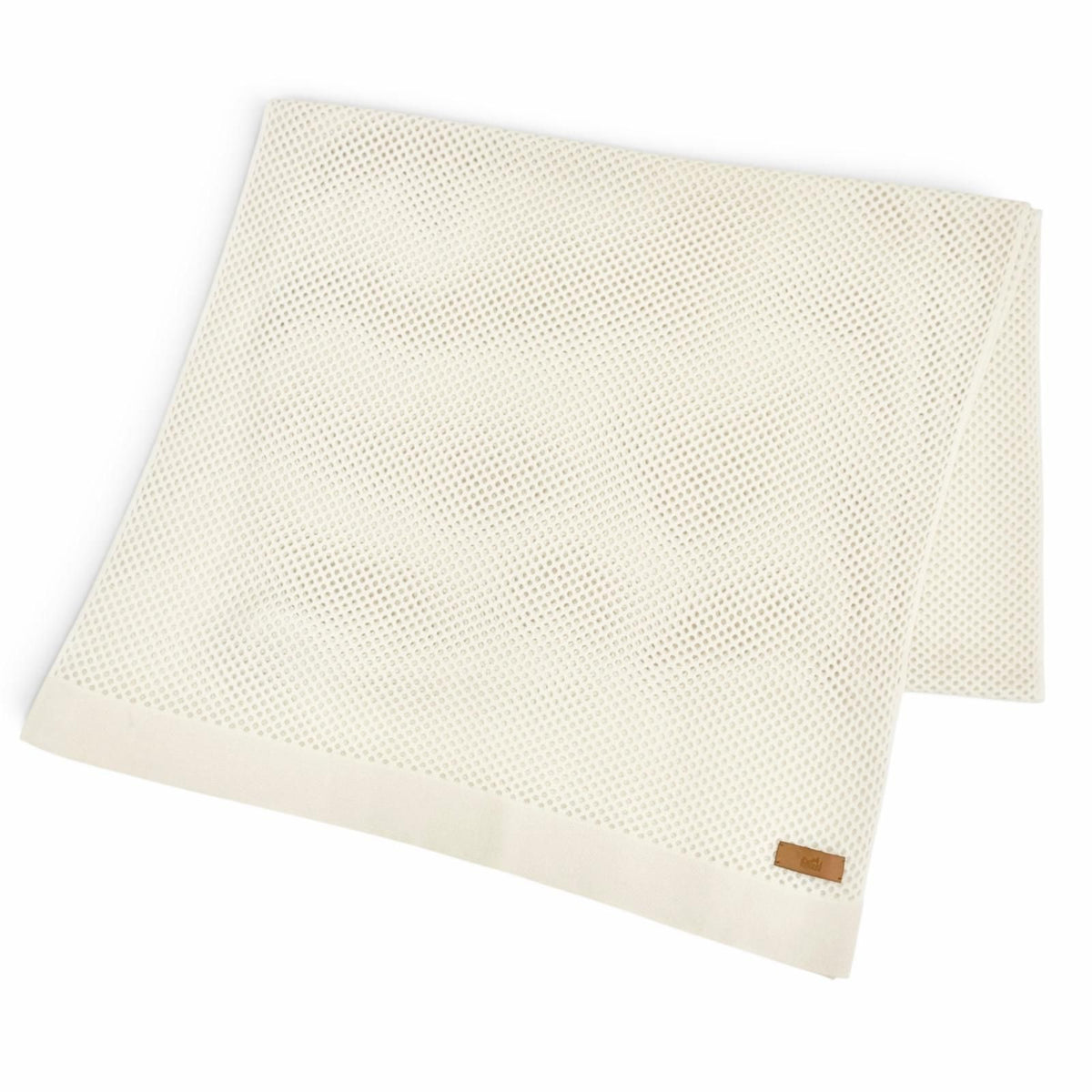 Hermes Maille Filet Cashmere 100% Logo Leather Shawl Scarf with Emblem Ivory