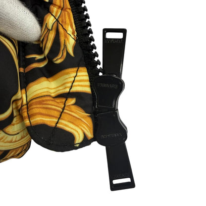 Versace Medusa Belt Baroque Long Length Down Coat Black Gold 36 — view 7