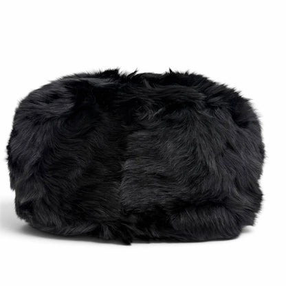 Moncler Caradoc Logo Patch Eco Fur Leather Tote Bag Black — view 5