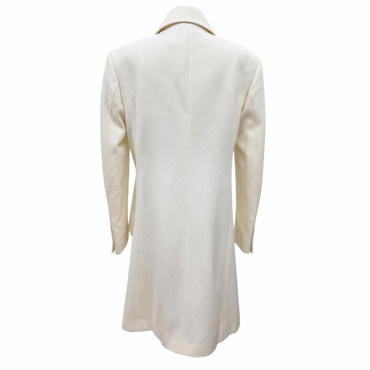 Chanel Wool Cashmere CC Logo Button Long Length Coat White 46 — view 4