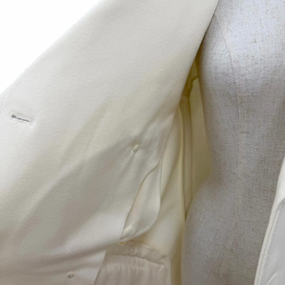Chanel Wool Cashmere CC Logo Button Long Length Coat White 46 — view 5
