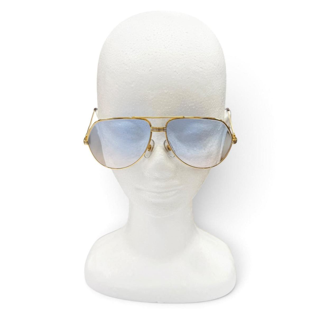Cartier Vintage Trinity Two Bridge Teardrop Sunglasses Gold Bordeaux Eyewear — view 2