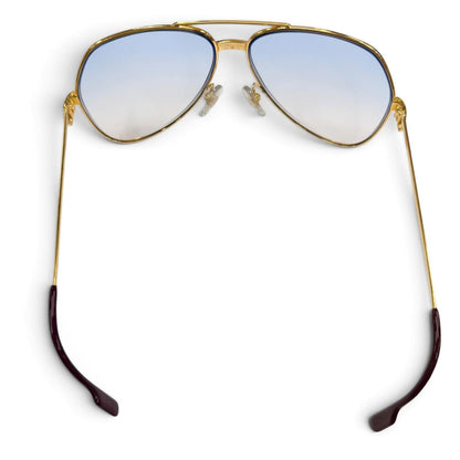 Cartier Vintage Trinity Two Bridge Teardrop Sunglasses Gold Bordeaux Eyewear — view 5