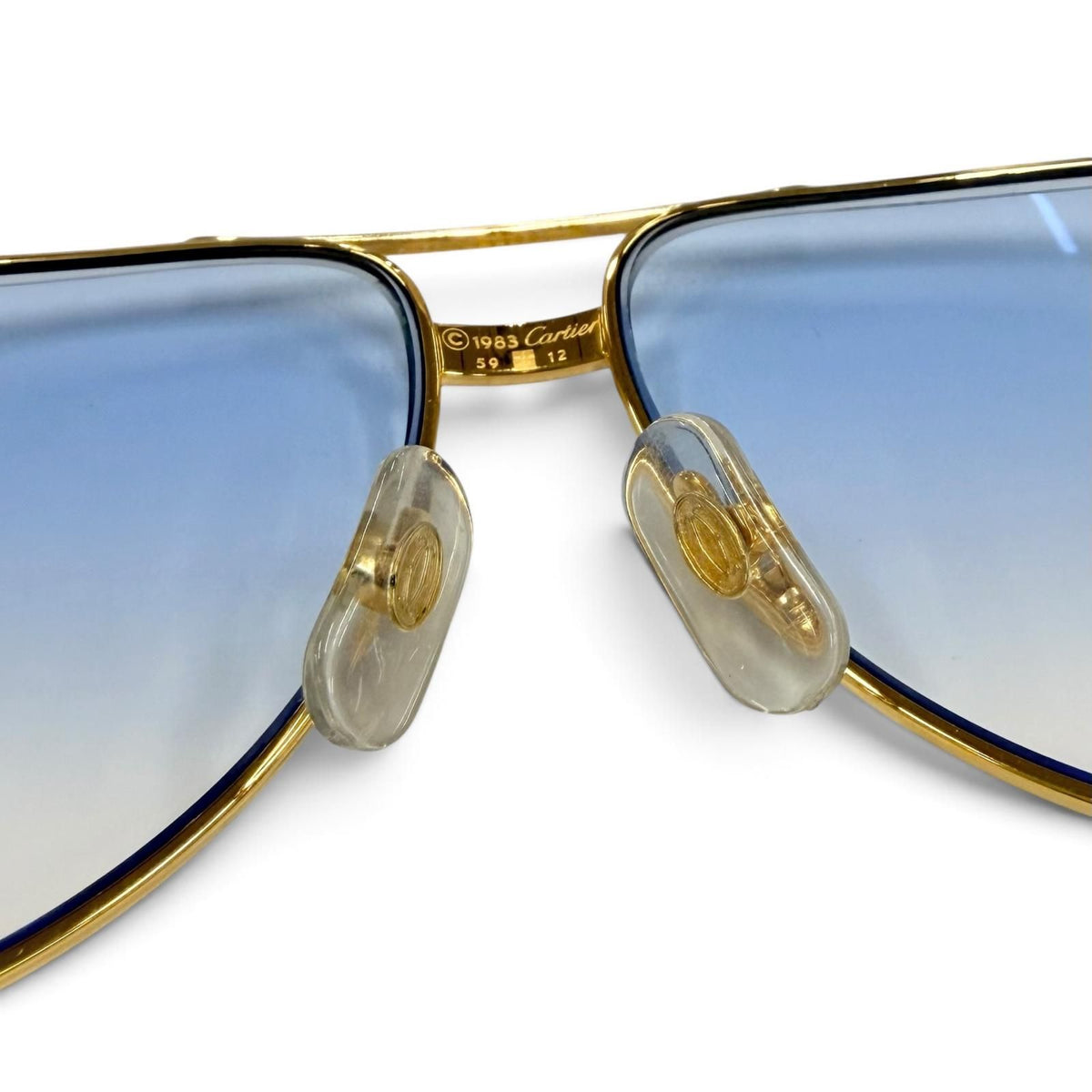 Cartier Vintage Trinity Two Bridge Teardrop Sunglasses Gold Bordeaux Eyewear — view 8
