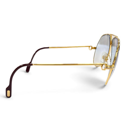 Cartier Vintage Trinity Two Bridge Teardrop Sunglasses Gold Bordeaux Eyewear — view 4