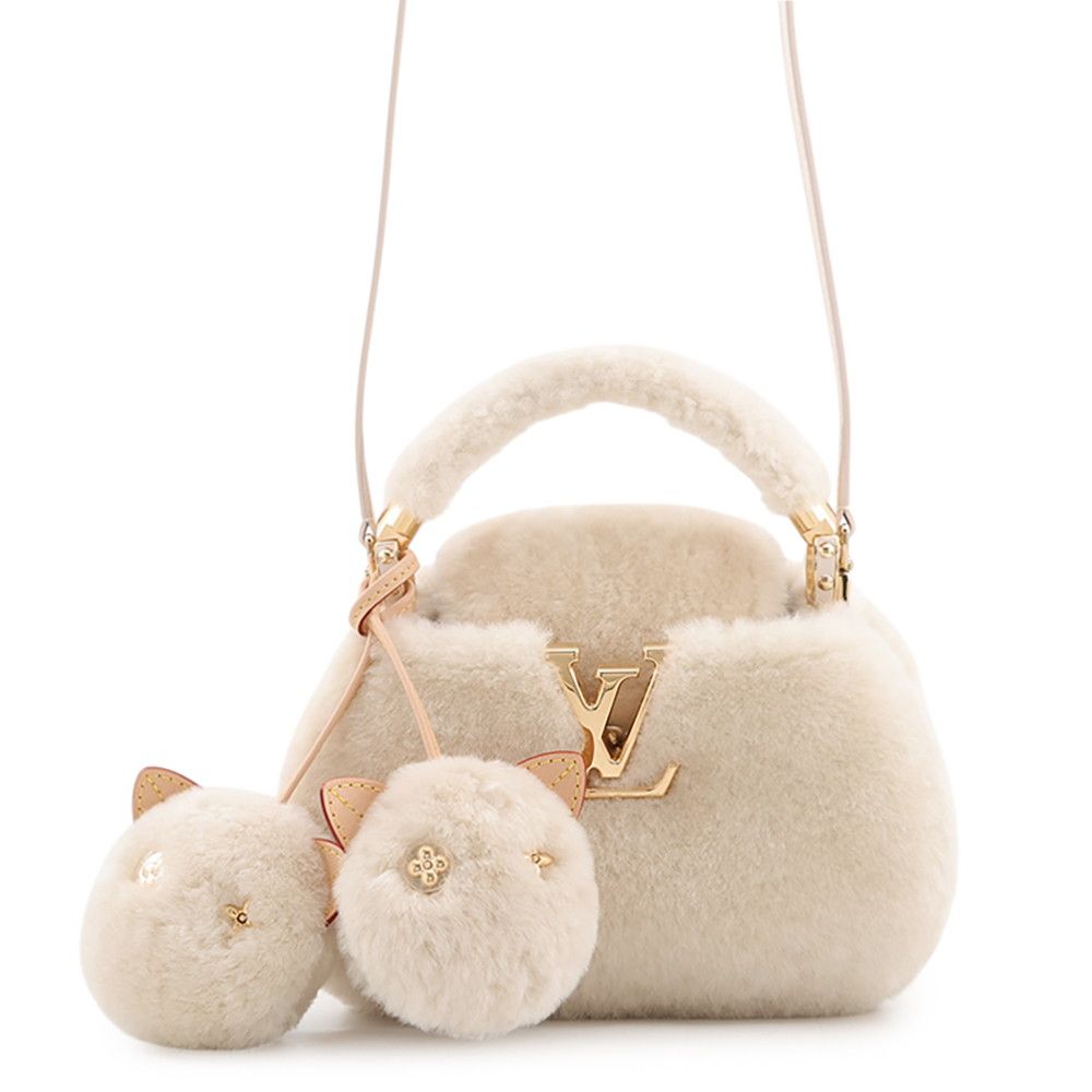 Louis Vuitton Capucines Shearling 2-Way Shoulder Bag