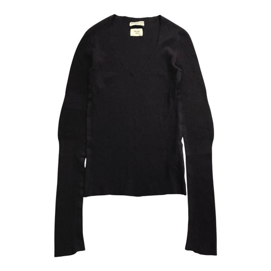Bottega Veneta Deep V-neck Rib Knit Sweater Top Brown 42
