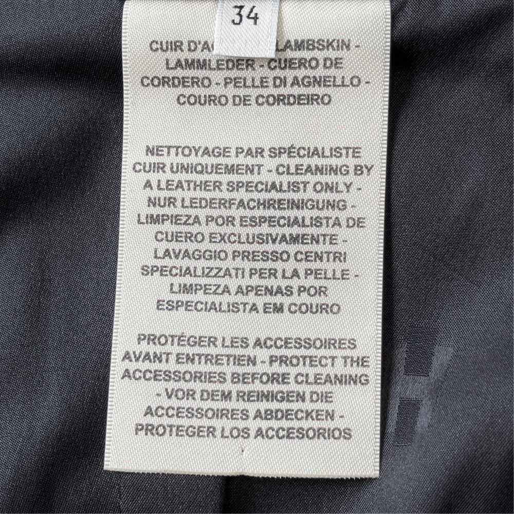 Hermes Lambskin Leather Tapered Pants Side Line Silver Black 34 — view 7