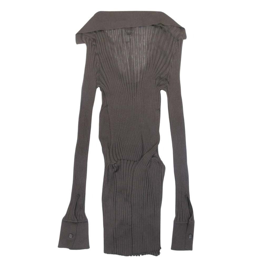 Bottega Veneta Silk Ribbed Knit Shirt Long Sleeve Top Dress Layered Design 38 — view 6