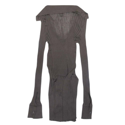 Bottega Veneta Silk Ribbed Knit Shirt Long Sleeve Top Dress Layered Design 38 — view 6