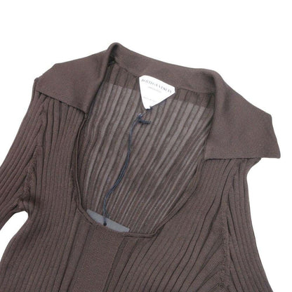 Bottega Veneta Silk Ribbed Knit Shirt Long Sleeve Top Dress Layered Design 38 — view 8