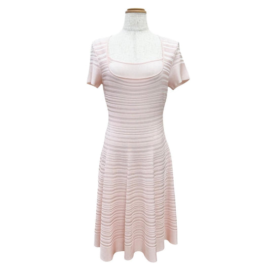 Dior Short Sleeve Knit Dress Pink with Inner Camisole 40