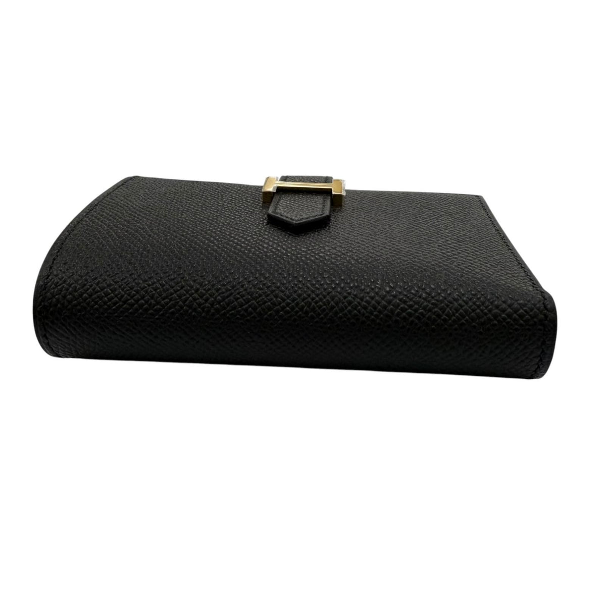 Hermes Bearn Combine Compact Wallet Veau Epsom Gold Trifold Black — view 4