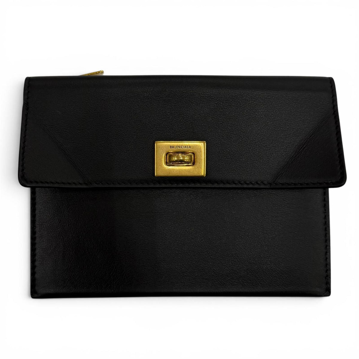 Balenciaga Rodeo Large Coin Card Holder Smooth Calfskin Case Black