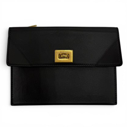 Balenciaga Rodeo Large Coin Card Holder Smooth Calfskin Case Black