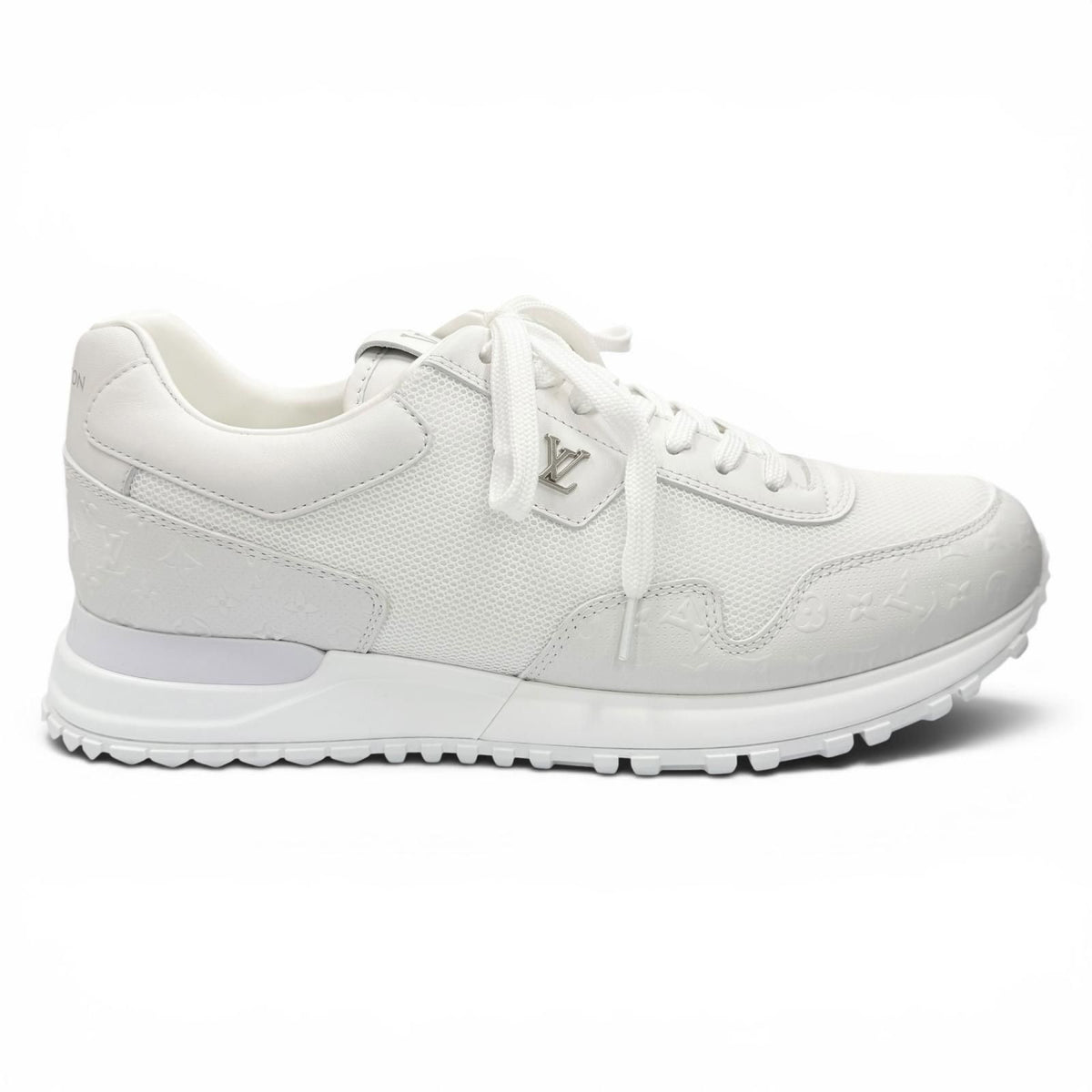 Louis Vuitton Run Away Line Mesh Leather Monogram Sneakers White 7 — view 6