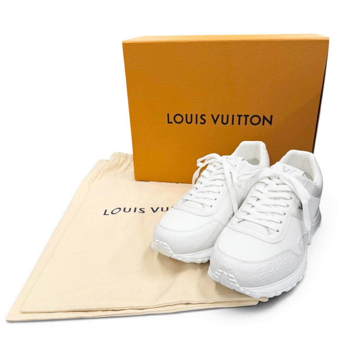 Louis Vuitton Run Away Line Mesh Leather Monogram Sneakers White 7 — view 2