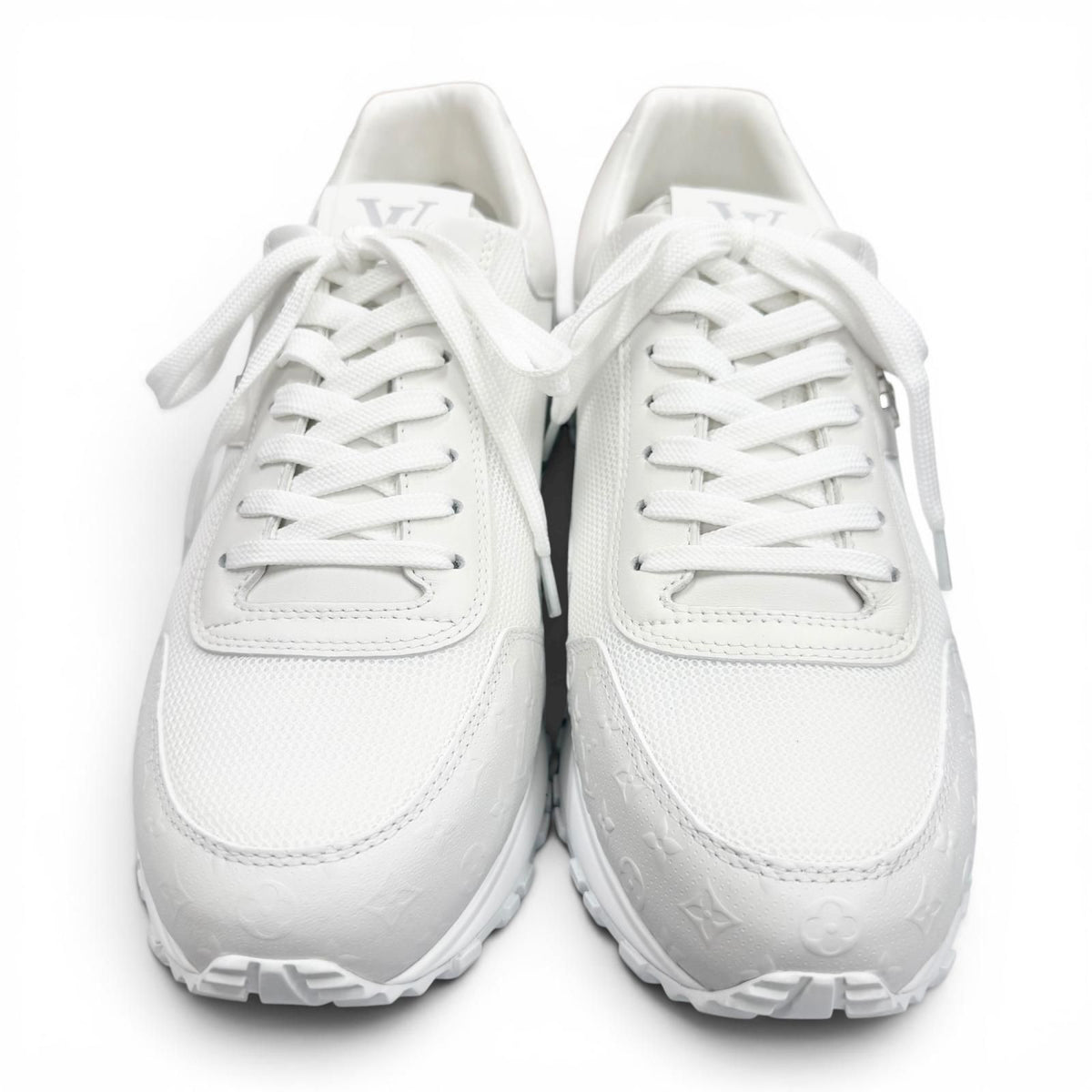 Louis Vuitton Run Away Line Mesh Leather Monogram Sneakers White 7 — view 3