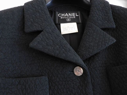 Chanel 97C Set Short Sleeve Jacket Skirt Black Suit 38 — view 3
