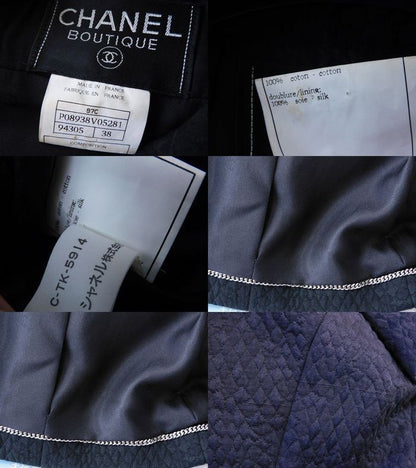 Chanel 97C Set Short Sleeve Jacket Skirt Black Suit 38 — view 6