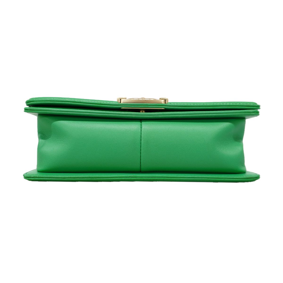 Chanel Shoulder Bag Boy V-stitch Lambskin Green Champagne Gold — view 3