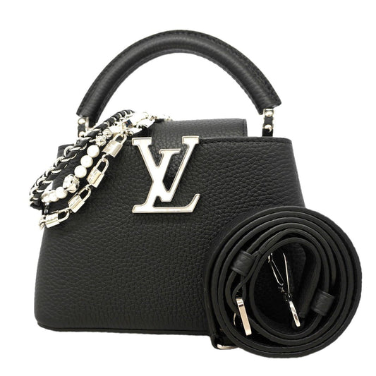 Louis Vuitton Handbag Taurillon Capucines Mini Noir 2-Way Bag