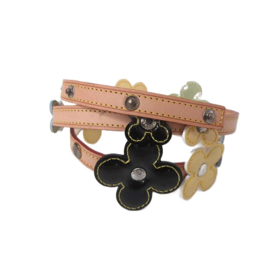 Louis Vuitton Choker Vernis Ceinture Fleur Vachetta Leather Flower Motif Brown