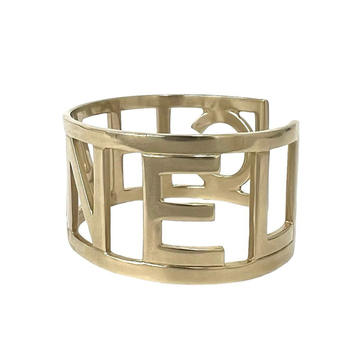 Chanel Comment Logo Bangle Gold Bracelet — view 5