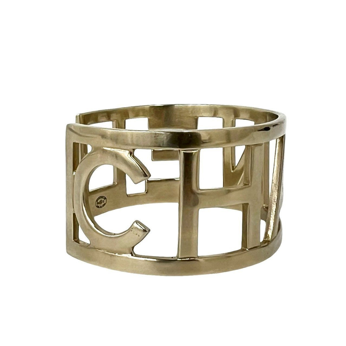 Chanel Comment Logo Bangle Gold Bracelet — view 6