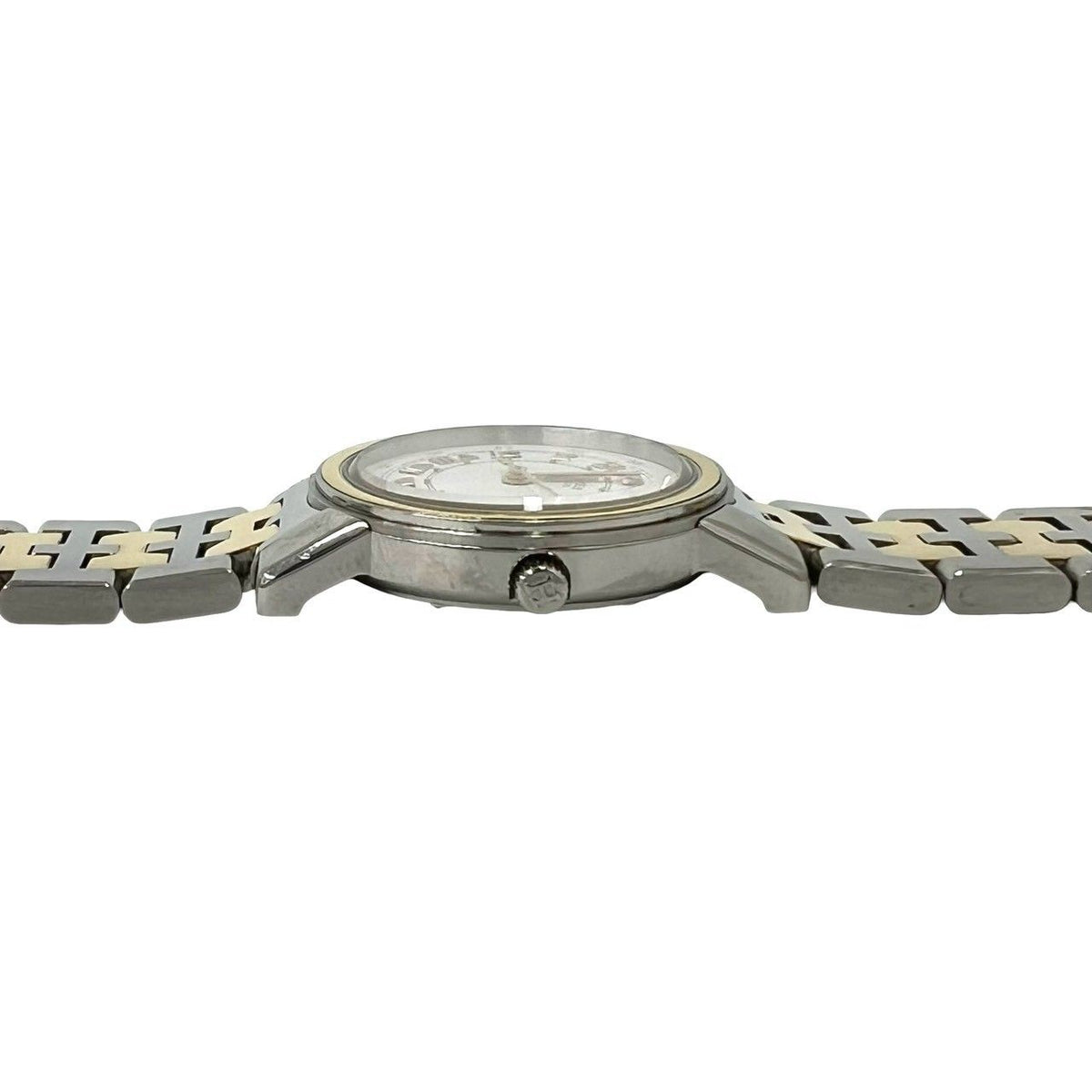 Hermes Carrick Stainless Steel Quartz Watch Wrist Silver Gold — view 6