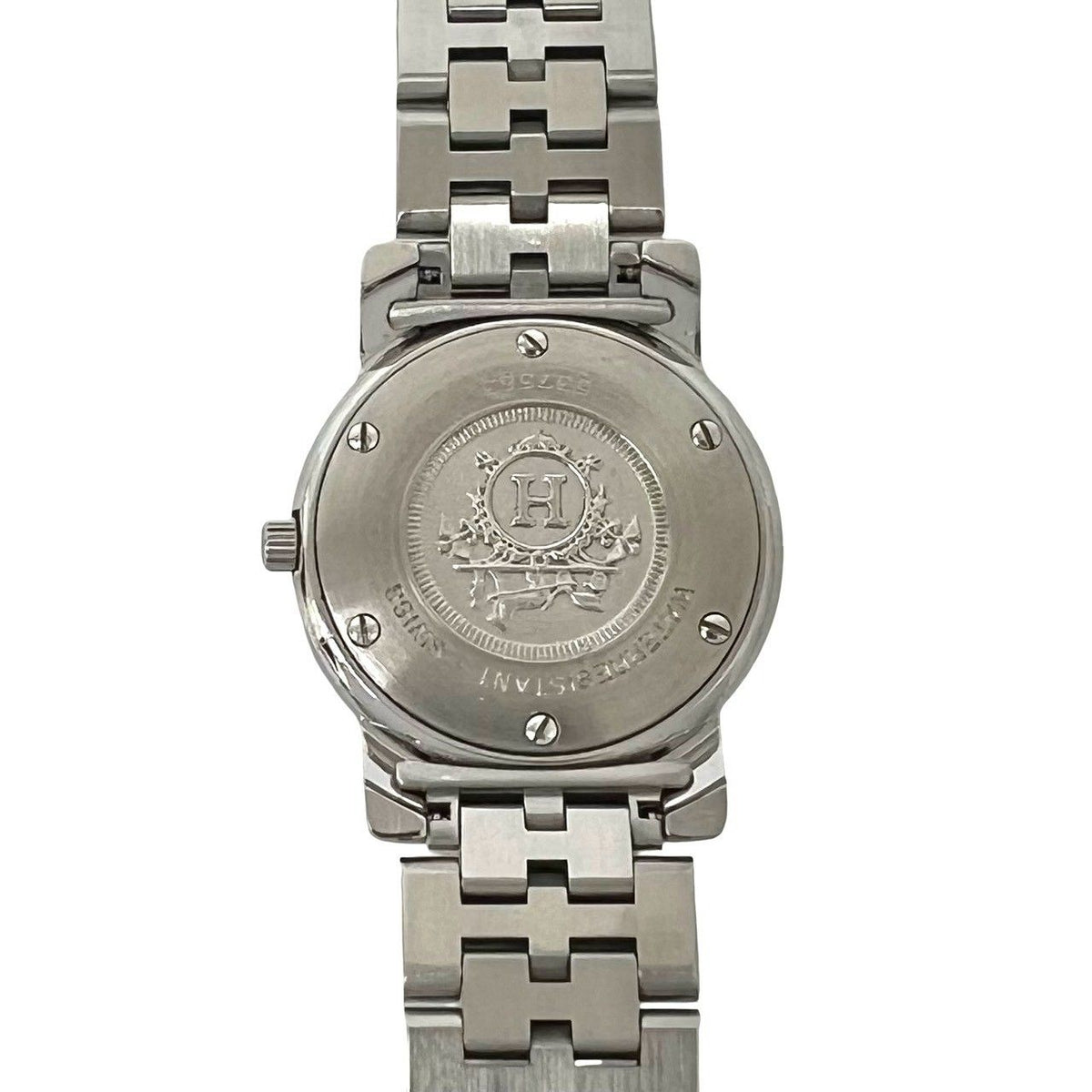 Hermes Carrick Stainless Steel Quartz Watch Wrist Silver Gold — view 5