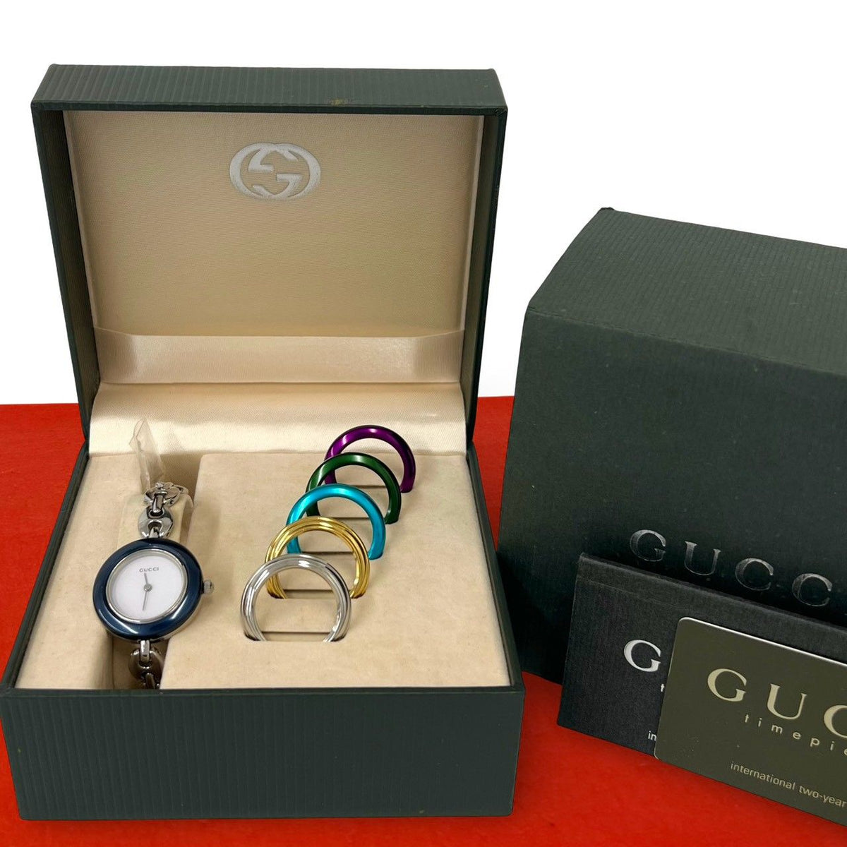 Gucci Change Bezel Stainless Steel Quartz Watch Wrist Silver