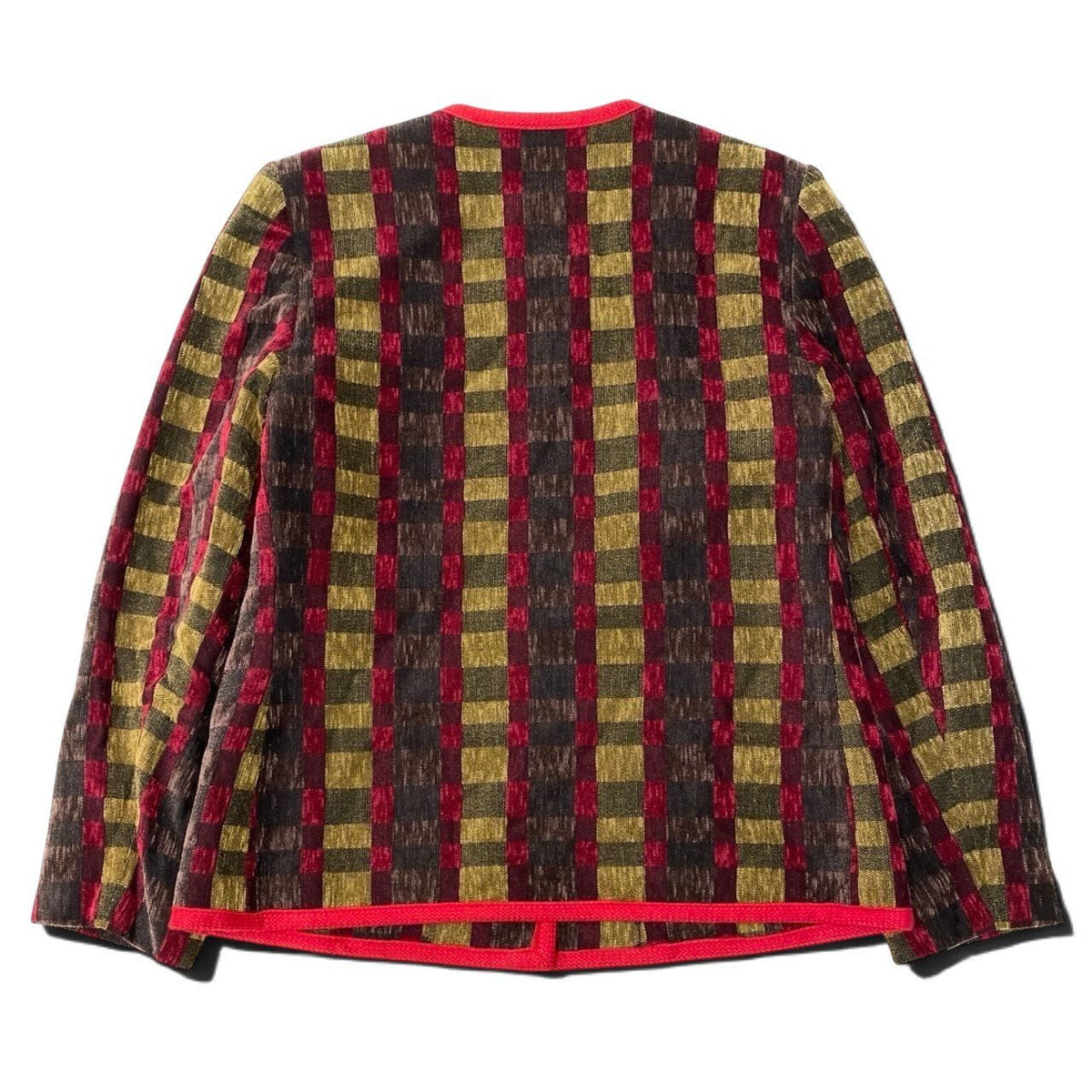 Saint Laurent Yvesaintlauren Collarless Jacket Velour Plaid Multicolor 36 — view 7