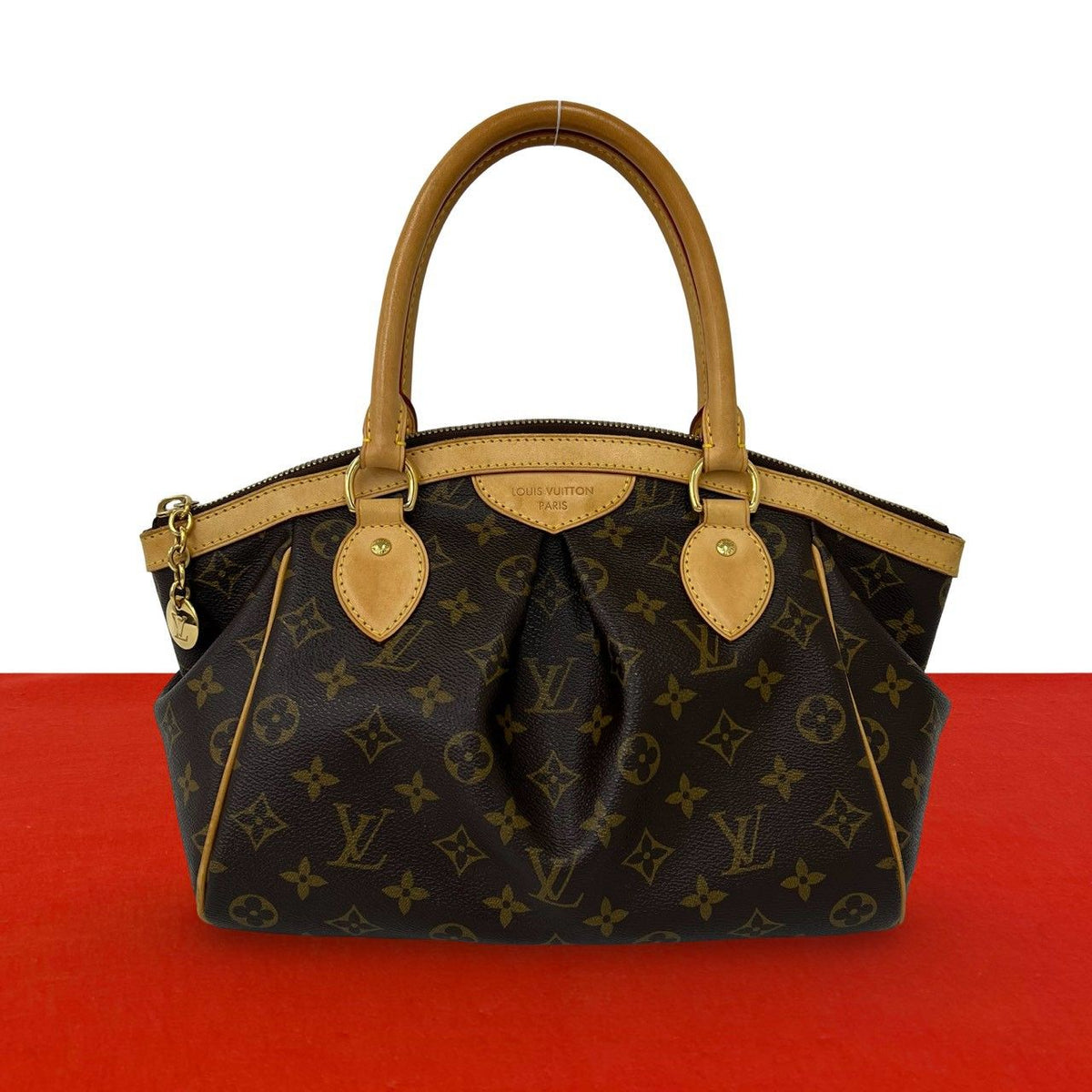 Louis Vuitton Tivoli PM Monogram Leather Mini Boston Bag Brown