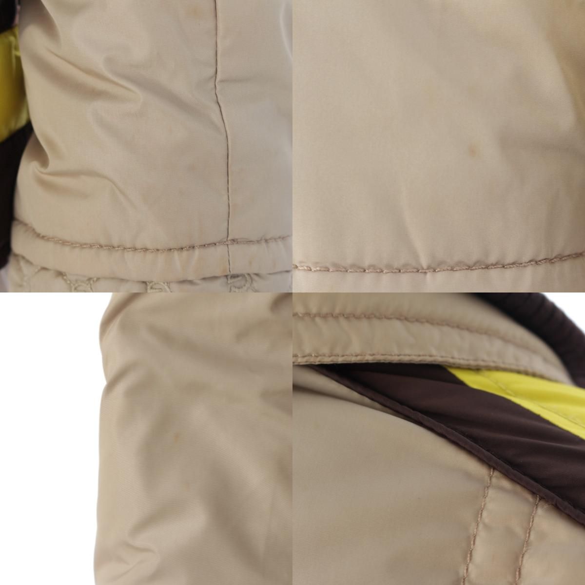 Gucci GG Contrast Cuff Multi Zip Down Jacket Style Ski Wear Thump Ring Greige — view 8