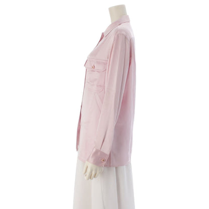Chanel 90S Silk Coco Buttons Long Sleeve Blouse Pink — view 3