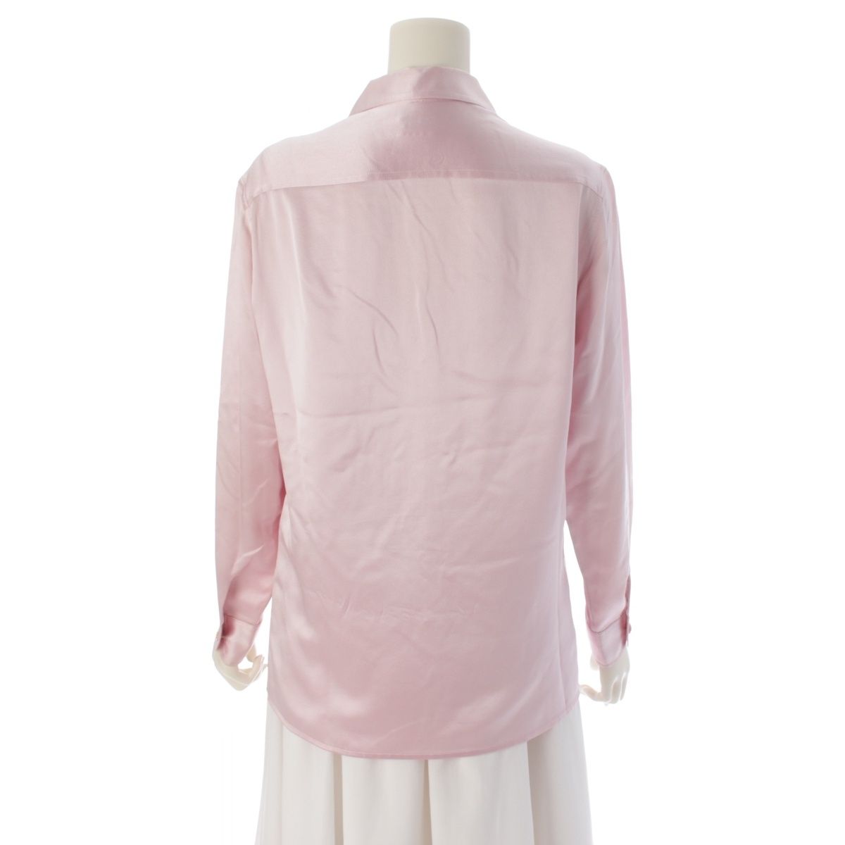 Chanel 90S Silk Coco Buttons Long Sleeve Blouse Pink — view 4