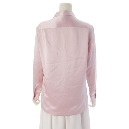 Chanel 90S Silk Coco Buttons Long Sleeve Blouse Pink — view 4