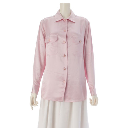 Chanel 90S Silk Coco Buttons Long Sleeve Blouse Pink