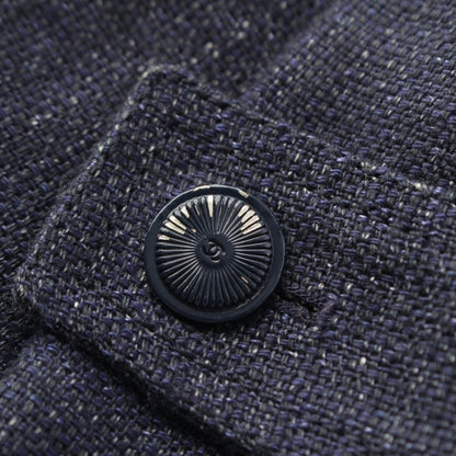 Chanel 01P Linen Lace Decoration Trucker Jacket Indigo 38 — view 8