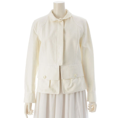 Chanel Cotton Logo Button Jacket White 40