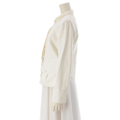 Chanel Cotton Logo Button Jacket White 40 — view 3