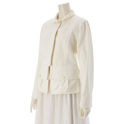 Chanel Cotton Logo Button Jacket White 40 — view 2
