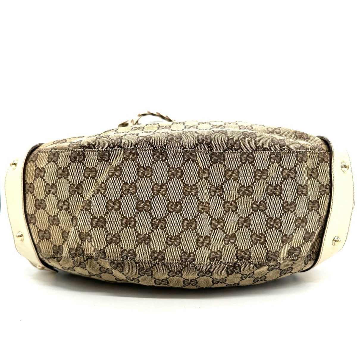 Gucci GG Canvas Tote Shoulder Bag Leather Beige — view 3