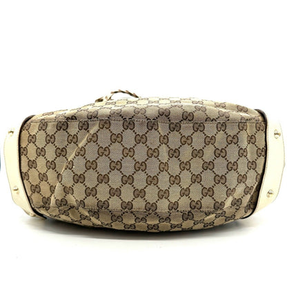 Gucci GG Canvas Tote Shoulder Bag Leather Beige — view 3