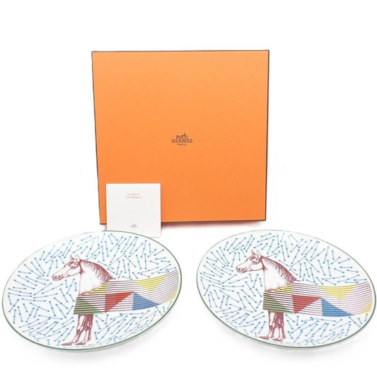 Hermes Dessert Plate Ipomobile No 4 2 Piece Set White